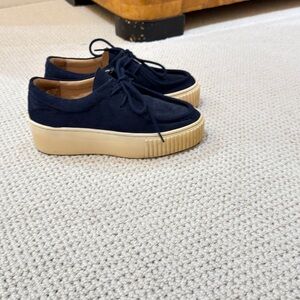 Gabriela Hearst Navy Platform Sneakers with Tan Soles